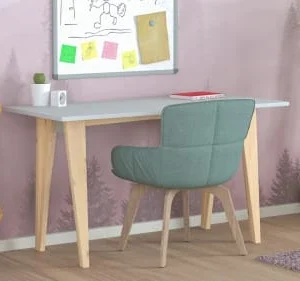 WNM Group Bureau Pour Enfant En Pin Massif 120×60 Gris 10