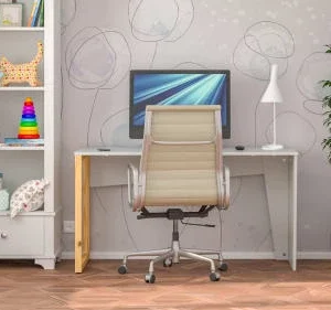 WNM Group Bureau Pour Enfant En Pin Massif 120×60 Gris 10