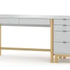 WNM Group Bureau Pour Enfant En Pin Massif 120×60 Gris 22