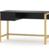 WNM Group Bureau Pour Enfant En Pin Massif 120×60 Noir 22