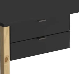 WNM Group Bureau Pour Enfant En Pin Massif 120×60 Noir 12