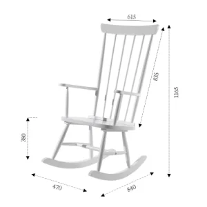 Vipack Chaise à Bascule Blanc 9