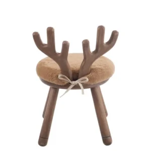 LANADECO Chaise Cerf En Bois Naturel 12