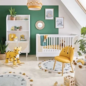 Maisons Du Monde Chaise Enfant Jaune Moutarde Motif Tête De Tigre Et Bouleau Massif 16