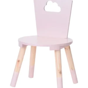 Wadiga Chaise Enfant Rose Et Bois Nuage 32x32x50cm 9