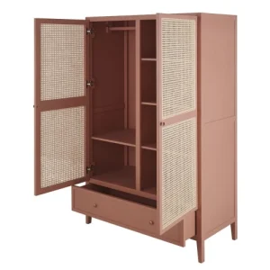 Maisons Du Monde Dressing 2 Portes 1 Tiroir Terracotta Et Cannage En Rotin 8