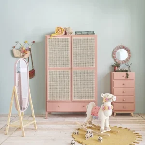 Maisons Du Monde Dressing 2 Portes 1 Tiroir Terracotta Et Cannage En Rotin 12