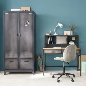 Maisons Du Monde Dressing 2 Portes Battantes En Métal Gris Anthracite 9