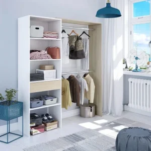 Dmora Dressing Avec Effet Bois Blanc Et Chêne 10