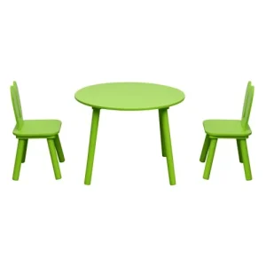 Mobili Rebecca Ensemble De Table Basse Et 2 Chaises Pour Enfants En MDF Vertes 11