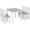 HOMCOM Ensemble De Table Et Chaises Enfant De 4 Pièces Blanc Gris 20