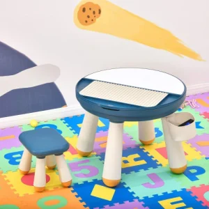 HOMCOM Ensemble Table De Construction Multi-activités Enfant Avec Tabouret 8