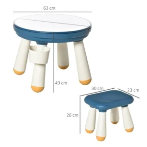 HOMCOM Ensemble Table De Construction Multi-activités Enfant Avec Tabouret 10