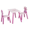 HOMCOM Ensemble Table Et Chaises Enfant Design Princesse Bois Rose 17