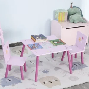 HOMCOM Ensemble Table Et Chaises Enfant Design Princesse Motif Château 10