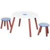 HOMCOM Ensemble Table Et Chaises Enfant Motif étoilé Bois Bleu Blanc 22