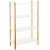 Wadiga Étagère Chambre Enfant 4 étages Blanc Et Bois – 60x30x106.5cm 19