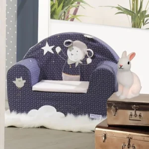 Sauthon Fauteuil Club Pour Enfant 48x40cm En Coton Bleu 10