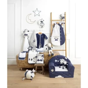 Sauthon Fauteuil Club Pour Enfant 48x40cm En Coton Bleu 12