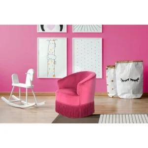 ReCollection Fauteuil Enfant Velours Rouge 42x48x50cm 10