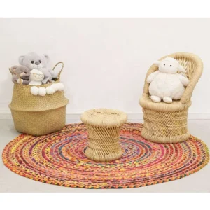 Aubry Gaspard Fauteuil Et Tabouret Pour Enfant En Roseau (lot De 2) 8