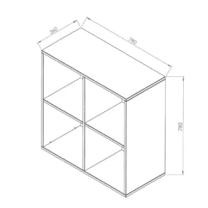 ID Kids Meuble De Rangement 4 Cases Bois Massif Gris Et Bois 7