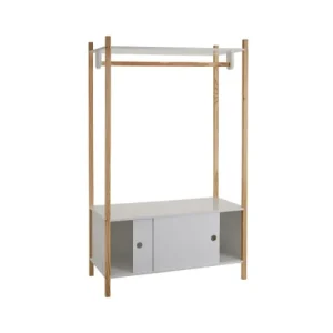 Wadiga Portant Vêtements En Bois + Placard Chambre Enfant – 80x40x136cm 11