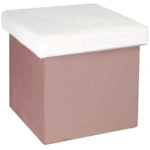 The Home Deco Kids Pouf Coffre Pliable Imitation Fourrure Léo Rose Des Bois 16