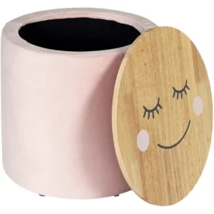 The Home Deco Kids Pouf Enfant En Bois Et Velours Moon 10