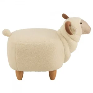 Meubles & Design Pouf Enfant Forme De Bélier En Tissu Beige 10