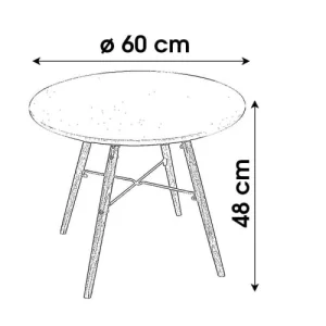 Wadiga Table Enfant Ronde Bois Blanc 8