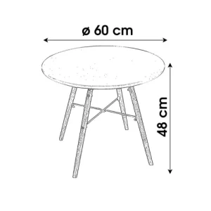 Wadiga Table Enfant Ronde Bois Blanc 12