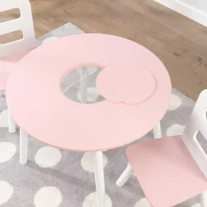 KidKraft Table Enfant Ronde Rose + 2 Chaises 18