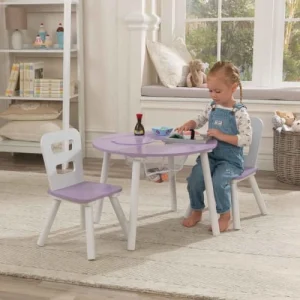 KidKraft Table Ronde En Bois Coloris Lavande Pour Enfant Et 2 Chaises 10