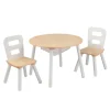 KidKraft Table Ronde Et 2 Chaises Bois Naturel Et Blanc 13