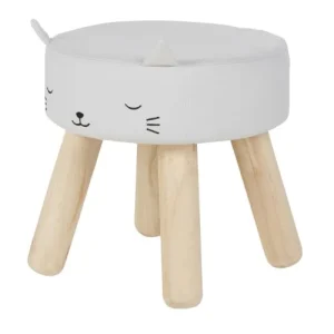 Maisons Du Monde Tabouret Chat Gris, 30.5×30.5×30 8