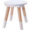 Wadiga Tabouret Enfant Blanc Et Bois – 24x24x26cm 20