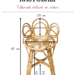 Saudara Collections Tabouret Enfant En Rotin 14